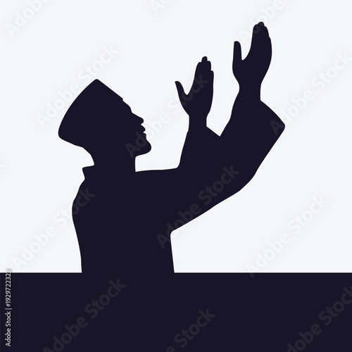 praying man silhouette illustration