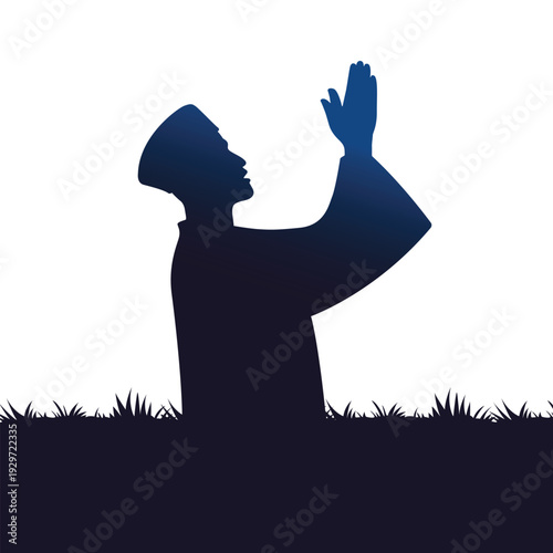 praying man silhouette illustration