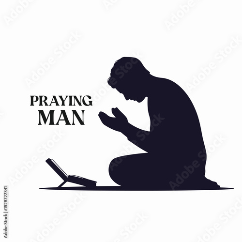 praying man silhouette illustration