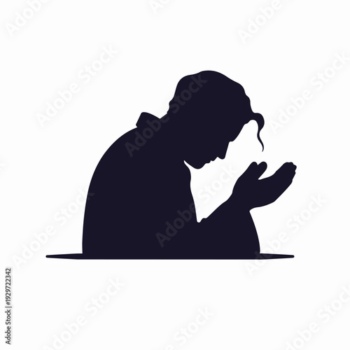 praying man silhouette illustration