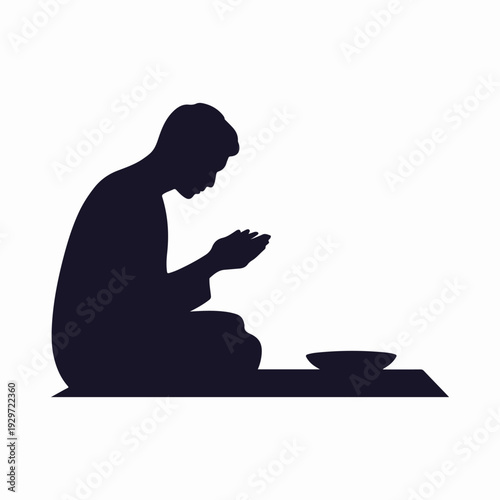 praying man silhouette illustration