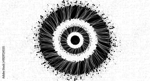 Abstract mathematical background: A generative fractal mandala of neural connections. design for high-tech branding, science book covers, or modern wall art. Transparent background SVG version.