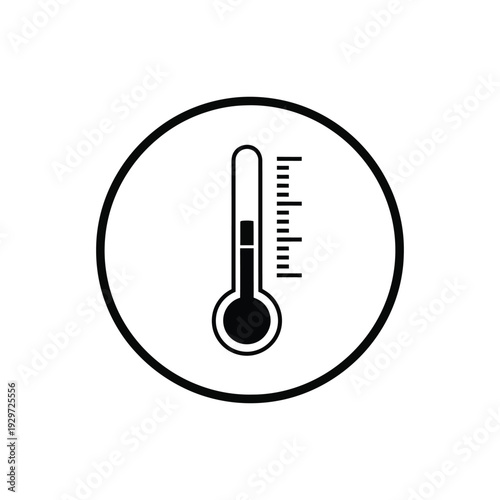 Thermometer icon in circle showing temperature measurement in Celsius or Fahrenheit