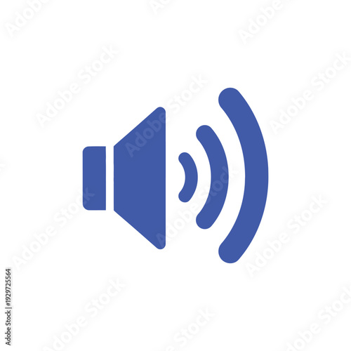 Sound speaker icon with sound waves symbol isolated on white background for audio