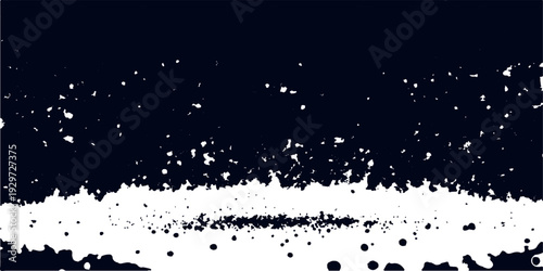 An abstract grunge design featuring black ink splats and spray drips on a textured paper background with a dirty paint splatter border and liquid stain silhouette vector illustration