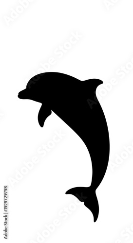 Wallpaper Mural Black silhouette of a jumping dolphin. Torontodigital.ca