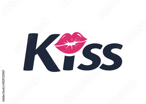 Kiss stylized text vector 
Vector stylized text on a white background