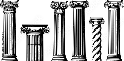 colonnade. stencil. vector with antique greek columns

