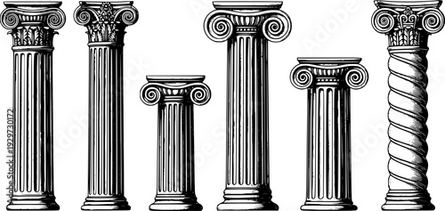 colonnade. stencil. vector with antique greek columns
