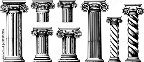 colonnade. stencil. vector with antique greek columns
