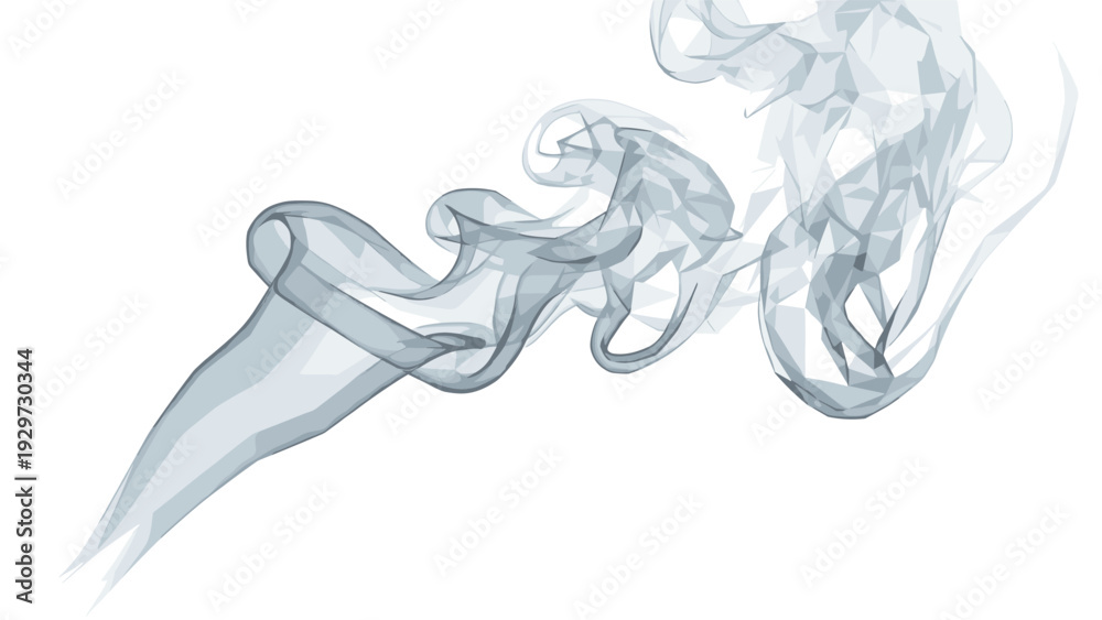 Fototapeta premium abstract gray smoke wisps flowing in transparent hand drawn vector style
