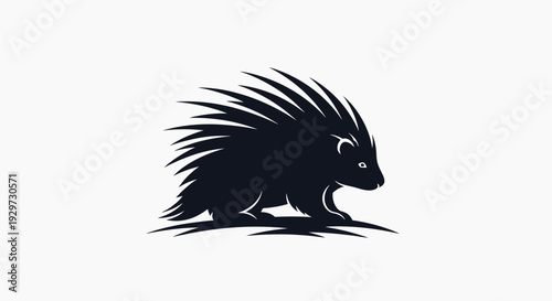 porcupine silhouette, animal illustration