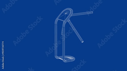 Wallpaper Mural 3D wire-frame model of turnstile Torontodigital.ca