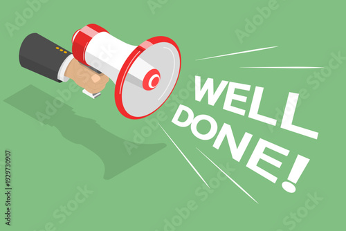 3D Isometric Flat Vector Illustration of Well Done, Professionally Executed Loudspeaker With Exceptional Sound Quality