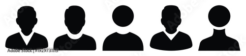 Collection of  user profile silhouette icon vector set for logo
