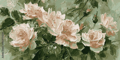 Canvas-taulu watercolor illustration of a variety of tulips