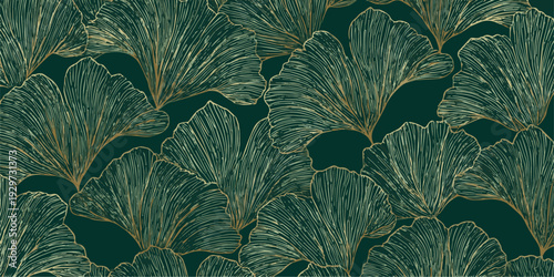 Lush emerald green tropical palm fronds creating a dense and vibrant natural jungle pattern