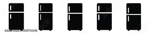 Collection of  refrigerator appliance silhouette icon vector set for logo