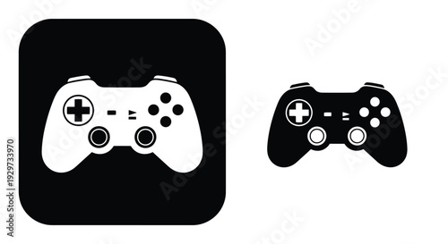 Vector illustration set showing two modern video game controllers ready for digital entertainment interaction