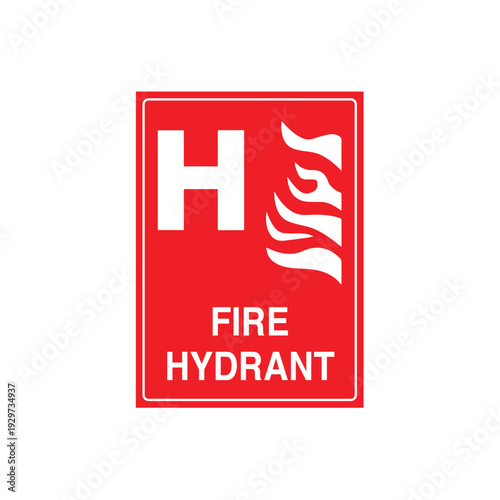 Fire Hydrant Sign Vector Design Sticker Fire Safety Equipment Poster
