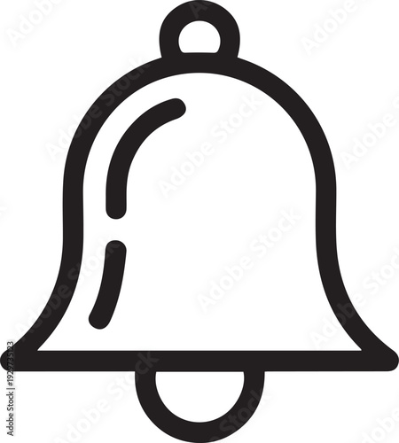 Simple black outline of a classic notification bell icon