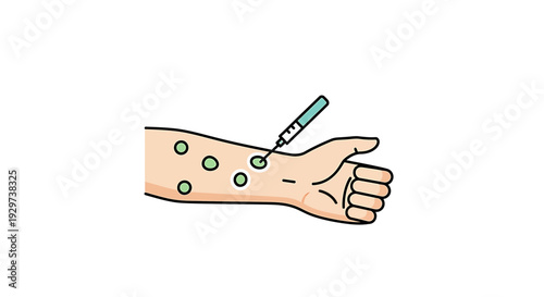 Allergy Test on Arm with Skin Prick and Syringe