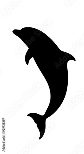 Wallpaper Mural Black silhouette of a jumping dolphin. Torontodigital.ca