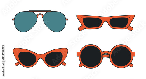Sunglasses Line art abstract color design
