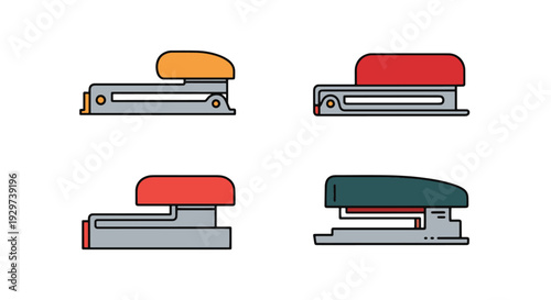 Staples Line art minimal colorful illustration