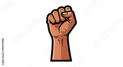 Vector raised fist icon
