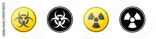 Biohazard and radiation warning symbols