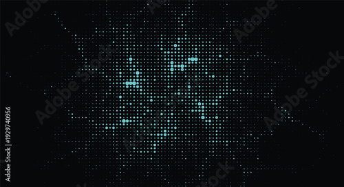 Abstract Futuristic Digital Network Background with Glowing Particles