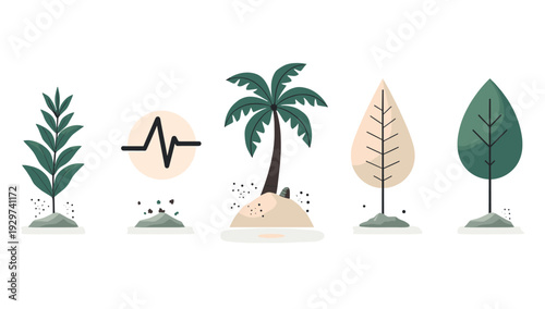 A clean and modern graphic of a stylized plant. Ideal for conveying themes of growth, nature, and wellbeing in design projects and websites.