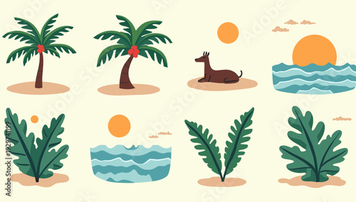 A simple, modern illustration of an oak leaf against a muted background. Ideal for botanical designs, nature-themed content, or adding a touch of orga