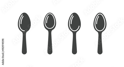 Teaspoon Line art modern colorful abstract illustration