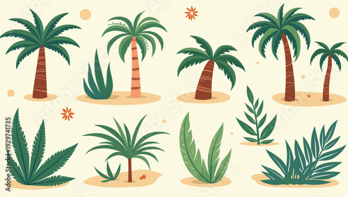 A charming, minimalist illustration of tropical foliage. Ideal for backgrounds, branding, or adding a serene, natural touch to designs. Evokes feeling