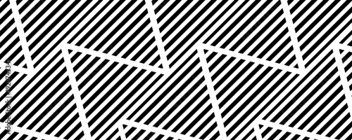 Black diagonal lines on white background. Seamless surface pattern design with linear ornament. Slanted strokes wallpaper. Hash stroke motif. Digital paper with angled stripes for print. Vector shapes