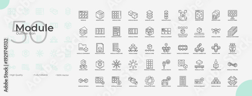 Module Line Editable Icons set