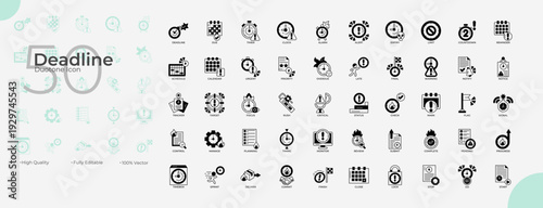 Deadline Duotone Editable Icons set