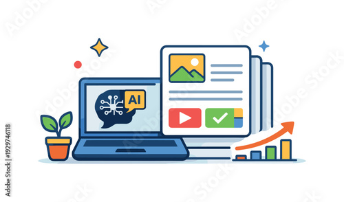 One person creator businesses and solo founders monetizing expertise through AI powered content systems, a compact workspace icon with a laptop and a structured