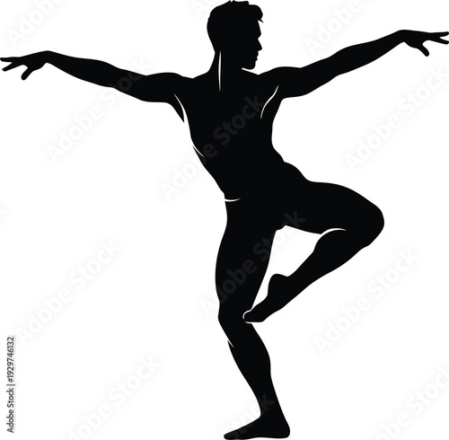 Silhouette of a man in a yoga pose
