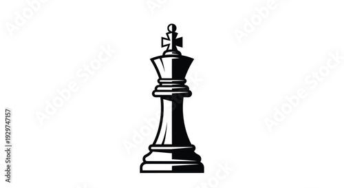 Black chess queen piece isolated on white background