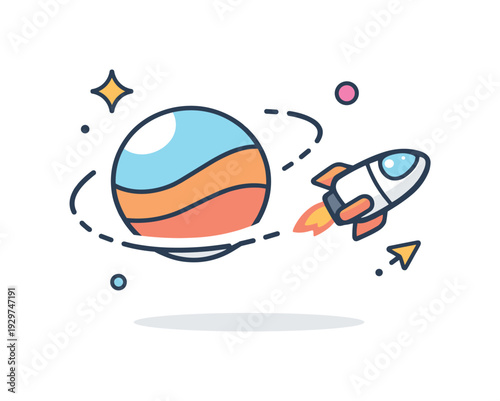 Independent thinking and autonomy in decision making framed as self guided space travel, a small spacecraft moving freely without orbit around a planet