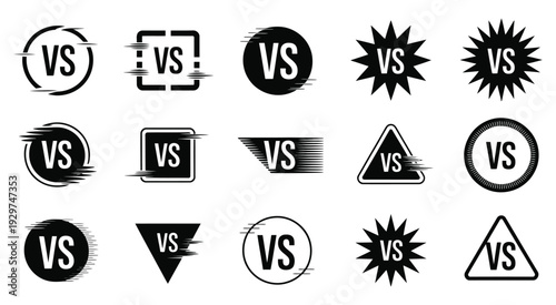 versus vector collection, competition icons for battle, fight, and comparison, creative illustration set for games, sports, and digital projects.