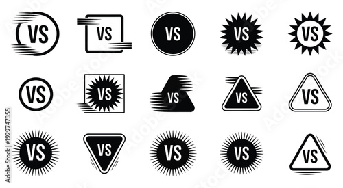 versus vector collection, competition icons for battle, fight, and comparison, creative illustration set for games, sports, and digital projects.