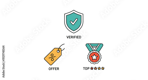 Verified seller Line clean modern style vector