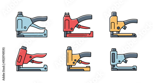 Upholstery Stapler colorful shape illustration