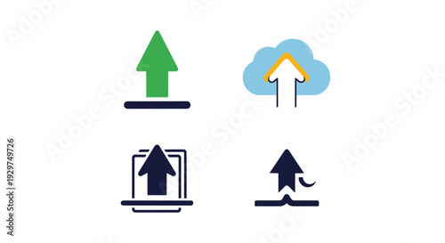 Upload Arrow Line clean vibrant tone illustration
