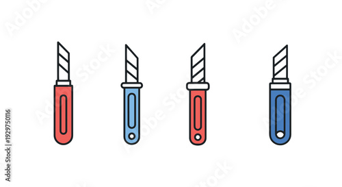 Utility Knife Line abstract clean style illustration