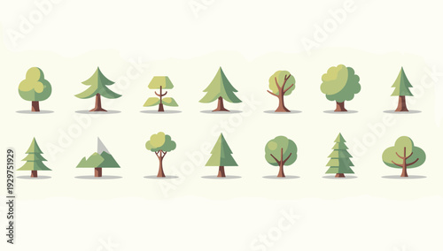 A serene and simple illustration of evergreen trees against a pale backdrop. Ideal for backgrounds, website design, or concepts of nature and tranquil